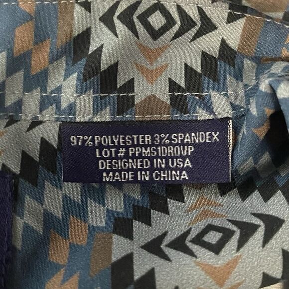 Panhandle Mens Size XXL Performance Button Up Shirt Short Sleeve Blue Multicolor - Picture 6 of 6